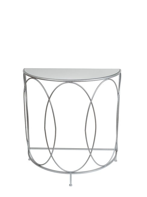 ΜΕΤΑΛΛΙΚΗ ΚΟΝΣΟΛΑ ΑΣΗΜΙ ΟΒΑΛ ΜΕ ΤΖΑΜΙ ΚΑΘΡΕΠΤΗ 75Χ37,56Χ81ΕΚ