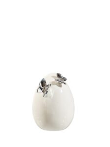 ΚΕΡΑΜΙΚΟ ΑΥΓΟ ΛΕΥΚΟ ΜΕ ΑΣΗΜΙ ΠΕΤΑΛΟΥΔΕΣ 8,5Χ8,5Χ11ΕΚ