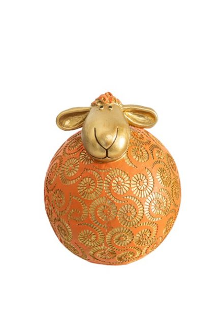 ΠΟΛΥΕΣΤΕΡΙΚΟ ΠΡΟΒΑΤΟ ΠΟΡΤΟΚΑΛΙ ΜΕ ΧΡΥΣΟ 13x11x12.5CM