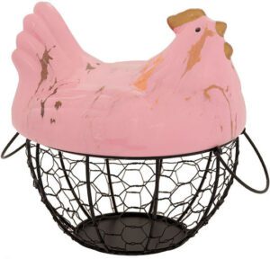 ΚΕΡΑΜΙΚΗ ΚΟΤΑ ΡΟΖ ΜΕ ΜΕΤΑΛΛΙΚΟ ΚΑΛΑΘΙ 20Χ24ΕΚ